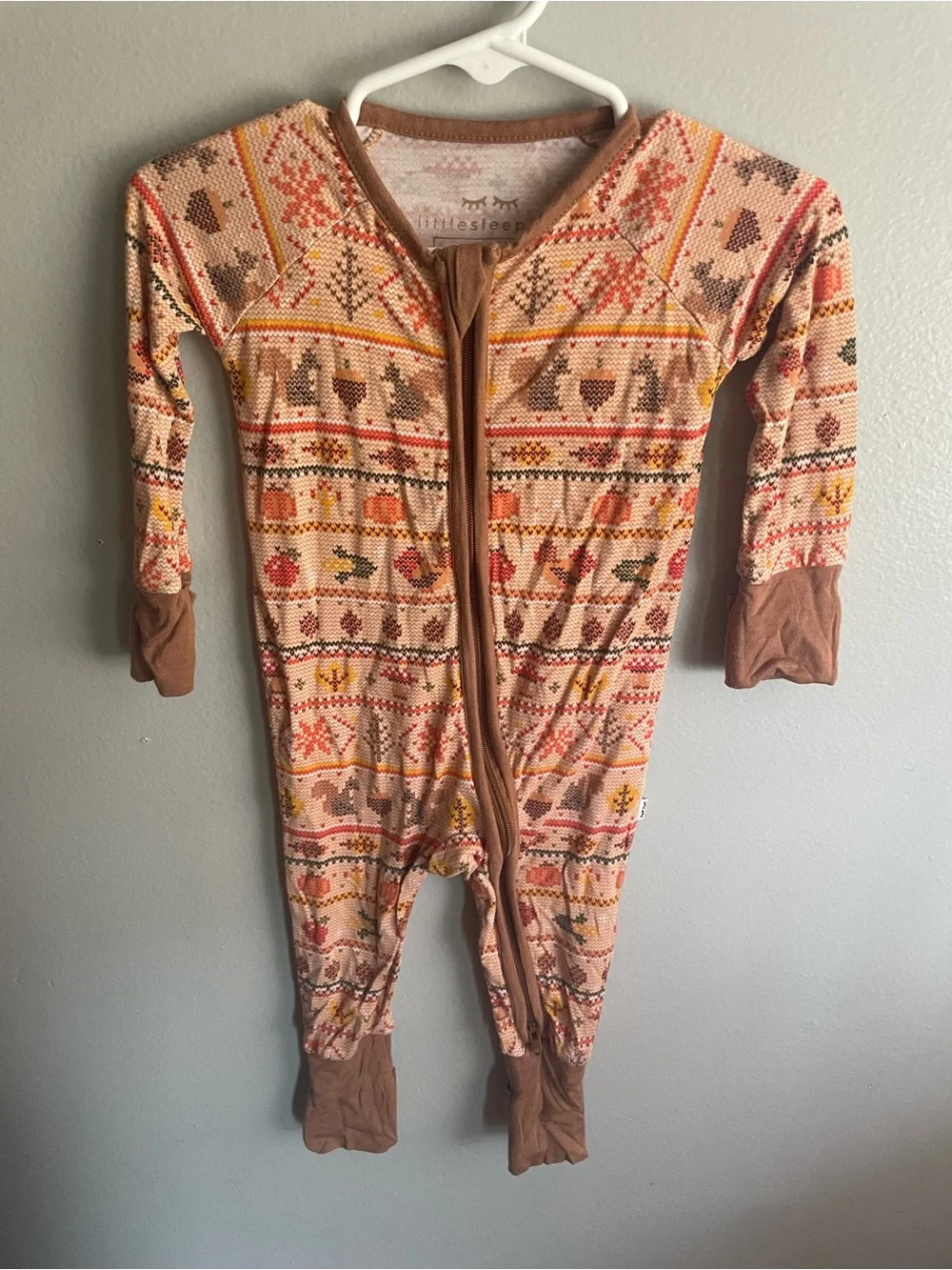 3/6 Months Little Sleepies Harvest Fair Isle Zippy